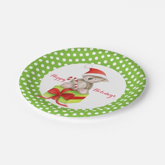 Koala beer Prettige feestdagen bord (Gekanteld)