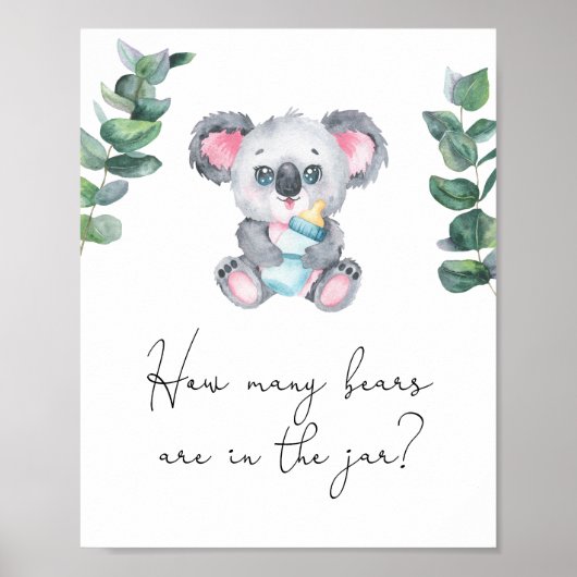 Koala Beer - Raad hoeveel beren er in de pot zitte Poster (Voorkant)