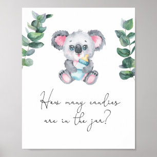 Koala beer - raad hoeveel snoepjes poster