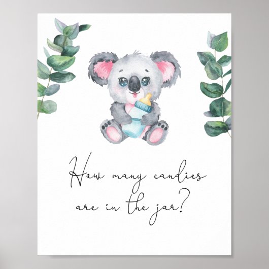 Koala beer - raad hoeveel snoepjes poster (Voorkant)