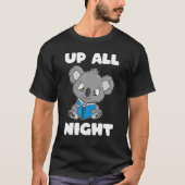 Koala Beer Reading Book all Night Bookworm and T-shirt (Voorkant)