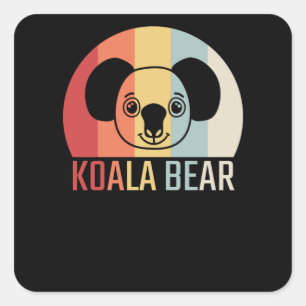 Koala Beer Retro Vierkante Sticker