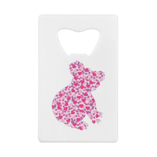 Koala-Beer-Roze-Harten Creditkaart Flessenopener
