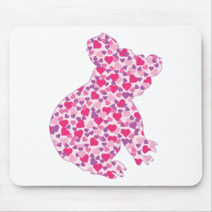 Koala-Beer-Roze-Harten Muismat