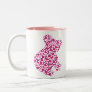 Koala-Beer-Roze-Harten Tweekleurige Koffiemok