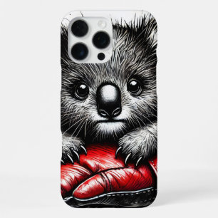 Koala-Beer rust in een rode bokshandschoen iPhone 16 Pro Max Hoesje