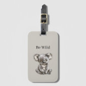 Koala Beer Safari Dieren Bagagelabel (Voorkant (verticaal))