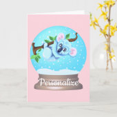 Koala beer schattige sneeuwroze wereldbol kaart (Gele Bloem)