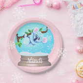 Koala beer schattige sneeuwroze wereldbol papieren bordje