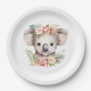 Koala Beer schattige verjaardag Papieren Bordje