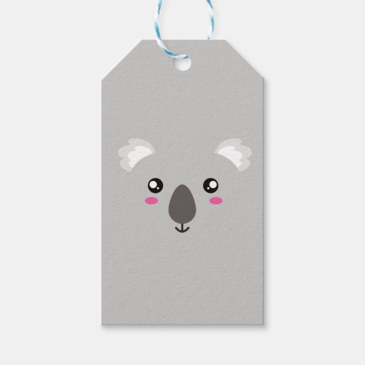 Koala Beer Schattigee Cartoon Gezicht Gift Labels Cadeaulabel (Voorkant)