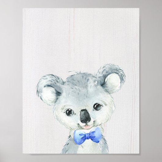 Koala Beer Strik Dasje Nursery Kunstprint Poster (Voorkant)