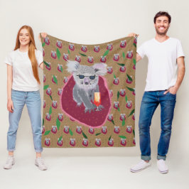 Koala Beer Summer Vibe Fleece Deken