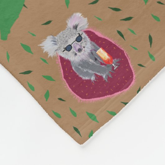 Koala Beer Summer Vibe Fleece Deken (Hoek)