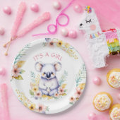 Koala Beer Thema Het is een Meisje Baby shower Papieren Bordje (Feest)
