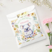 Koala Beer thema Meisje's Happy Birthday Bedankzakje (Gezegeld)