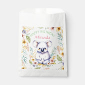 Koala Beer thema Meisje's Happy Birthday Bedankzakje (Voorkant)