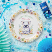 Koala Beer thema Meisje's Happy Birthday Papieren Bordje (Feest)