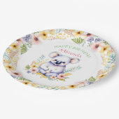 Koala Beer thema Meisje's Happy Birthday Papieren Bordje (Gekanteld)