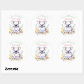 Koala Beer thema Meisje's Happy Birthday Ronde Sticker (Vel)