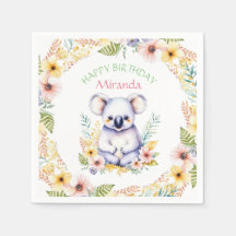 Koala Beer thema Meisje's Happy Birthday