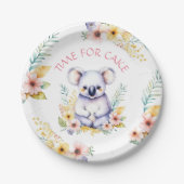 Koala Beer Theme Tijd voor Cake Baby shower Papieren Bordje (Voorkant)