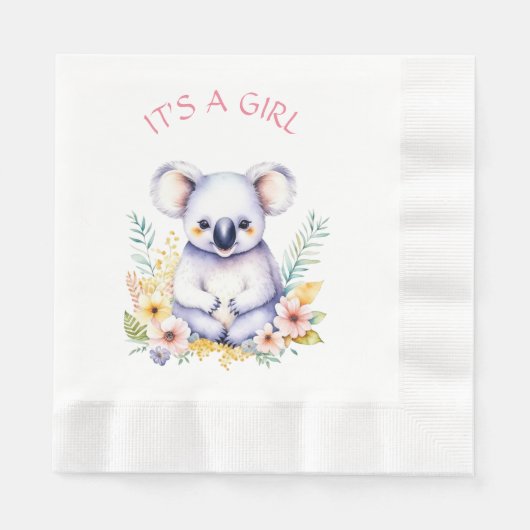 Koala Beer Theme Tijd voor Cake Baby shower Servet (Voorkant)