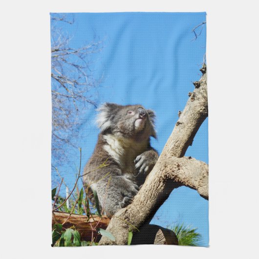 Koala Beer tijd om na te denken over het leven, Theedoek (Verticaal)