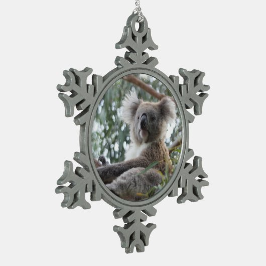 Koala Beer Tin Sneeuwvlok Ornament (Links)