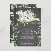 Koala Beer Triplets Baby shower Boek voor Baby Kaa Informatiekaartje (Voorkant / Achterkant)