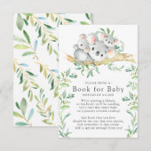 Koala Beer Twins Baby shower Boek voor Baby Kaart (Voorkant / Achterkant)