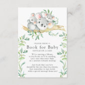 Koala Beer Twins Baby shower Boek voor Baby Kaart (Voorkant)