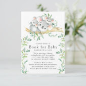Koala Beer Twins Baby shower Boek voor Baby Kaart (Staand voorkant)