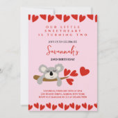 Koala Beer Valentijnsdag Verjaardag Harten Kaart (Voorkant)