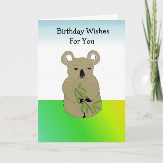 Koala Beer Verjaardag Kaart (Voorkant)