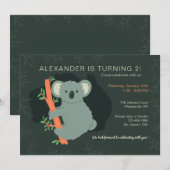 Koala Beer verjaardagsfeestje Kaart (Voorkant / Achterkant)