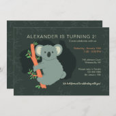 Koala Beer verjaardagsfeestje Kaart (Voorkant / Achterkant)