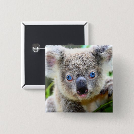 Koala Beer Vierkante Button 5,1 Cm (Voorkant /achterkant)