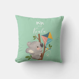 Koala Beer • Voeg je naam toe Cute Alfabet Monogra Kussen