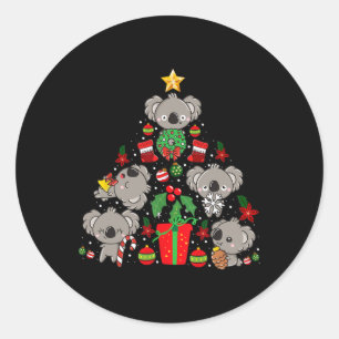 Koala-Beer voor kerstbomen Ronde Sticker