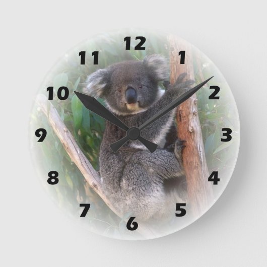 Koala Beer Wall Clock Ronde Klok (Voorkant)