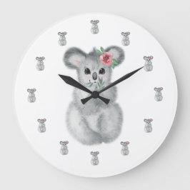 Koala Beer Waterverf Girl Nursery Grote Klok