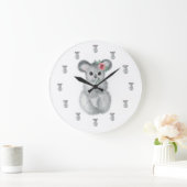 Koala Beer Waterverf Girl Nursery Grote Klok (Huis)