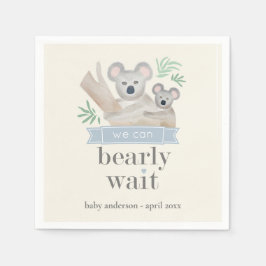 Koala Beer We kunnen Baby shower wachten Servet