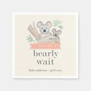 Koala Beer We kunnen Baby shower wachten Servet