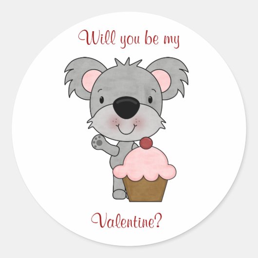 Koala Beer: Wees mijn Valentijn Stickers (Voorkant)