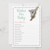 Koala Beer wenst Baby shower roze meisje Kaart (Voorkant)