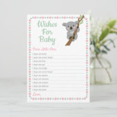 Koala Beer wenst Baby shower roze meisje Kaart (Staand voorkant)