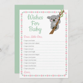 Koala Beer wenst Baby shower roze meisje Kaart