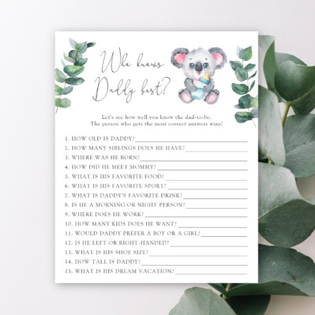 Koala Beer Wie kent papa het beste (Creator heeft geüpload)